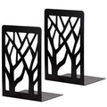 White botanical branch metal bookends pair
