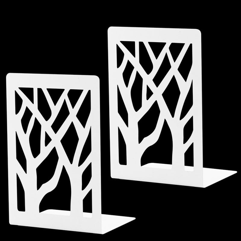Botanical metal bookend detail