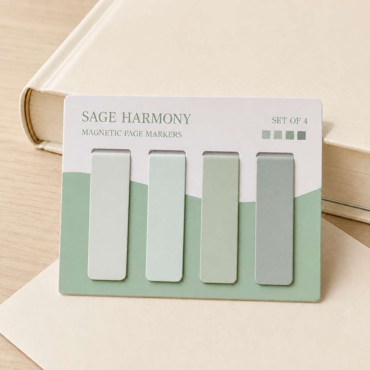 Sage Harmony magnetic page marker set of four