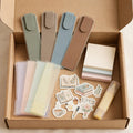 Reading annotation gift box with tabs stickers and markers